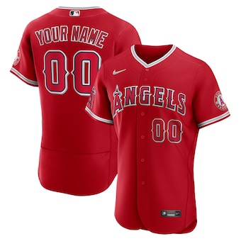 mens nike scarlet los angeles angels alternate authentic cus